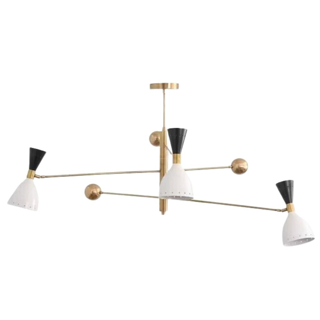 3 Licht Counterball Anhänger Mid Century Modern Rohmessing Sputnik Leuchte