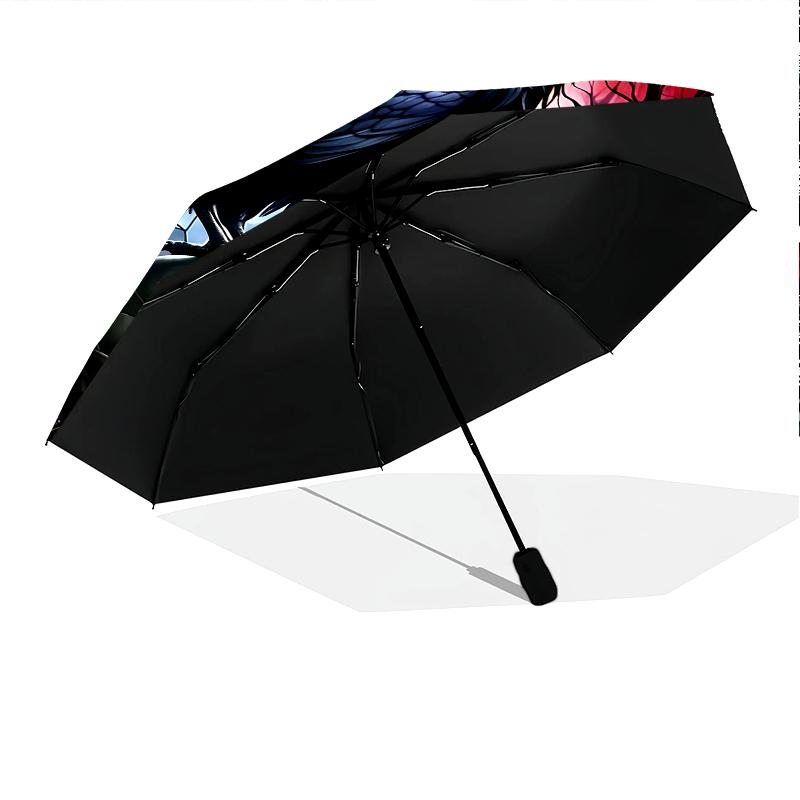 1PC Crow Raven Skull Umbrella Portable Folding Umbrella Iron Frame Hole Bone Structure Outdoor Home Umbrella