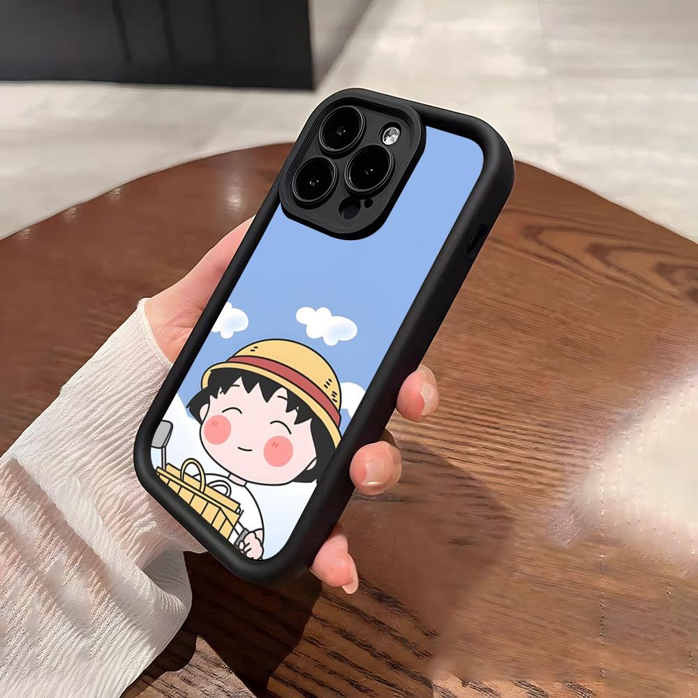 Chibi Cute M-Maruko Phone Case For IPhone 17 Pro Max 15 Pro 16 14 Plus 12 13 Mini 11 Pro Shockproof Soft Cover