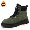 2024 Winter Outdoor Rhubarb Boots Labor Insurance Tooling Boots New Trendy Fashion Men's Boots British Fleece Martin Boots
