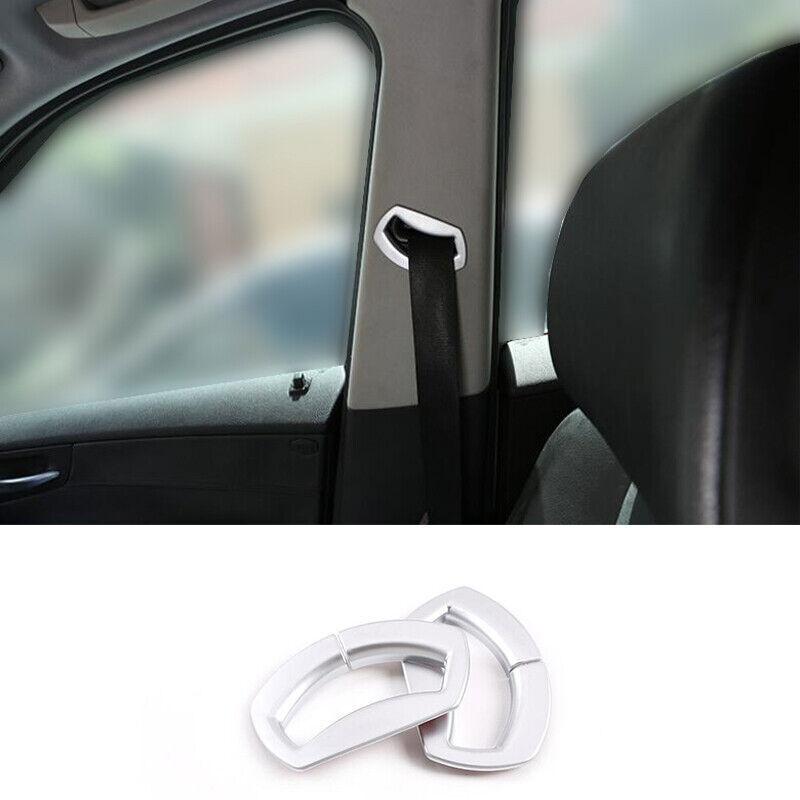 Fit For BMW X3 2006-2009 2010 Matte Silver Seat Belt Adjustment Cover Trim 2PCS