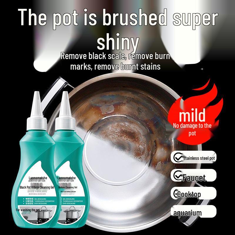 Powerful Black Stain Remover Gel for Pot Bottoms - Easily Cleans Ash, Stains, and Scale