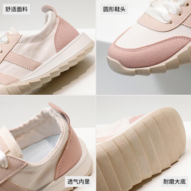 Low-Top Breathable White Shoes for Women  Summer New Internet Celebrity Big Head Bread Shoes Thick-Soled Casual Sneakers Women 2816