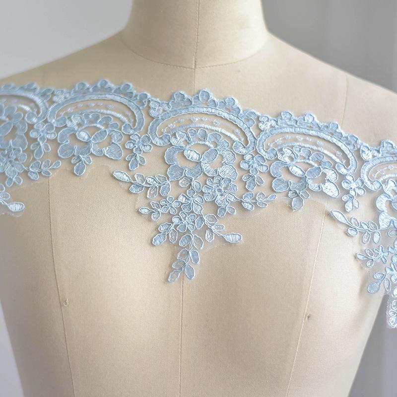 

Весільна мереживна обробка брудно-білого кольору, весільний головний убір ручної роботи, квіти, ширина 15,5 см