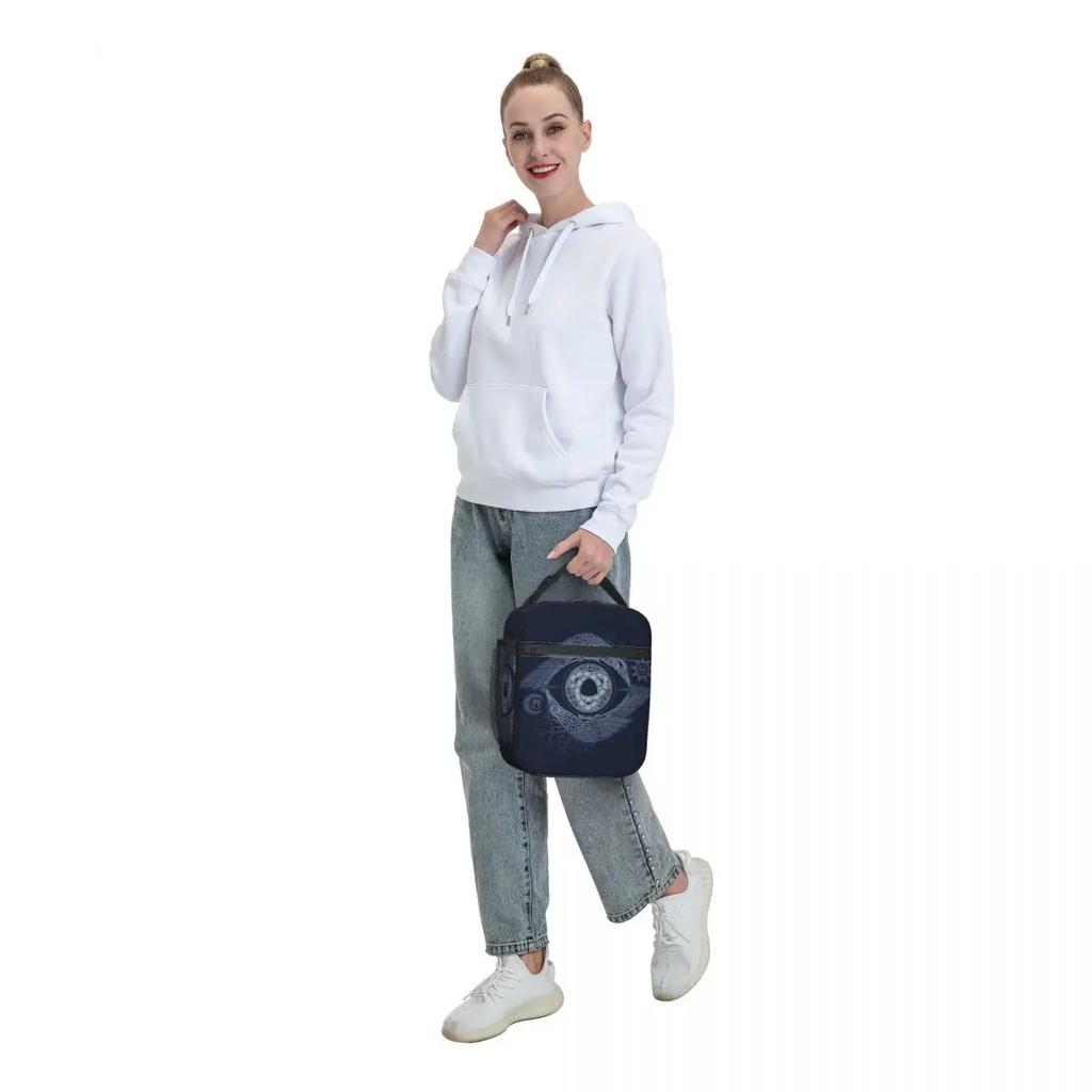 Odin's Eye Insulated Lunch Bag for Work School Raven Norse God Portable Cooler Thermal Lunch Box Women Kids