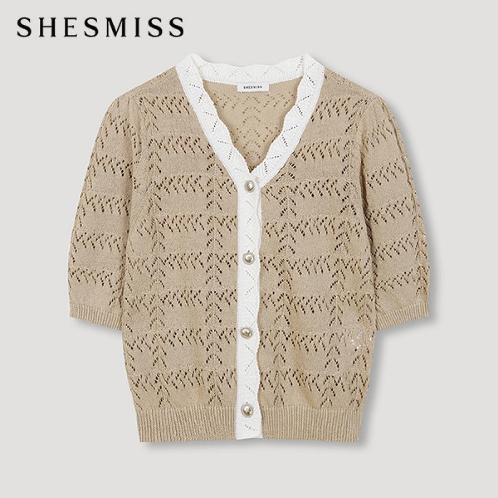 

She S miSS Woven See Through Knit Cardigan SSkcdn21030 Be beige/55