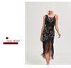 1920s Retro Sequin Tassel Midi Evening Dress
