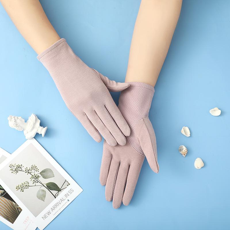 Women’s Cotton UV Protection Gloves, Breathable Summer Gloves, Anti-Slip Gloves for Cycling Driving Outdoor Travel Dance Parade