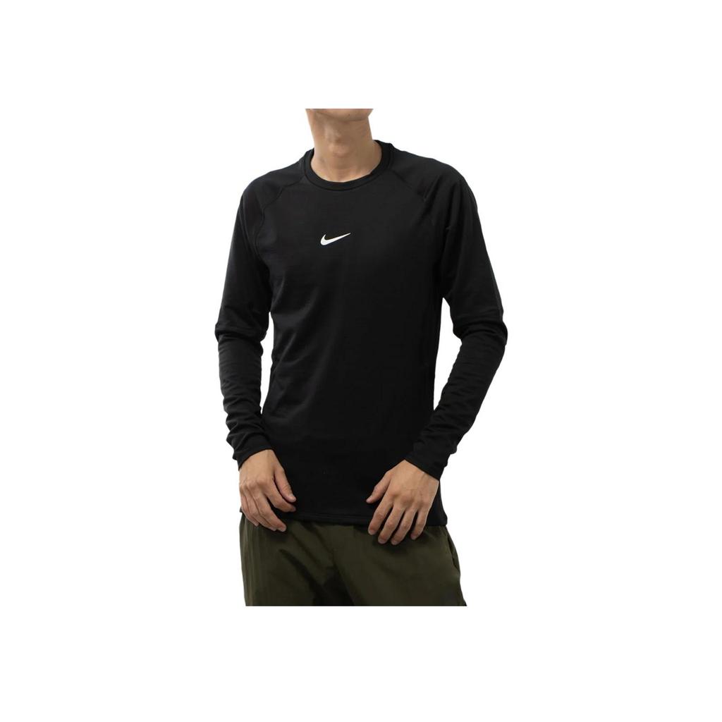 Nike Solid Color Crew Neck Long Sleeve Pullover T-Shirt Men Tops Black FB7983-010