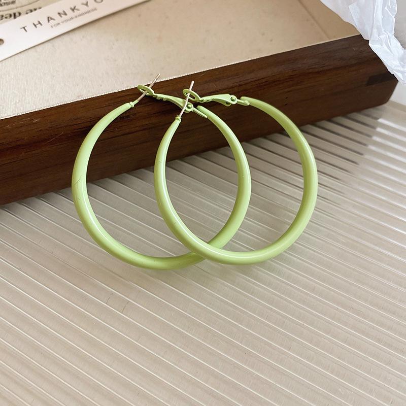 Dopamine Geometry Element Ring Earrings Women's Round Face Explosion Premium Sense Earrings Niche Design Stud Earrings Sweet Earrings