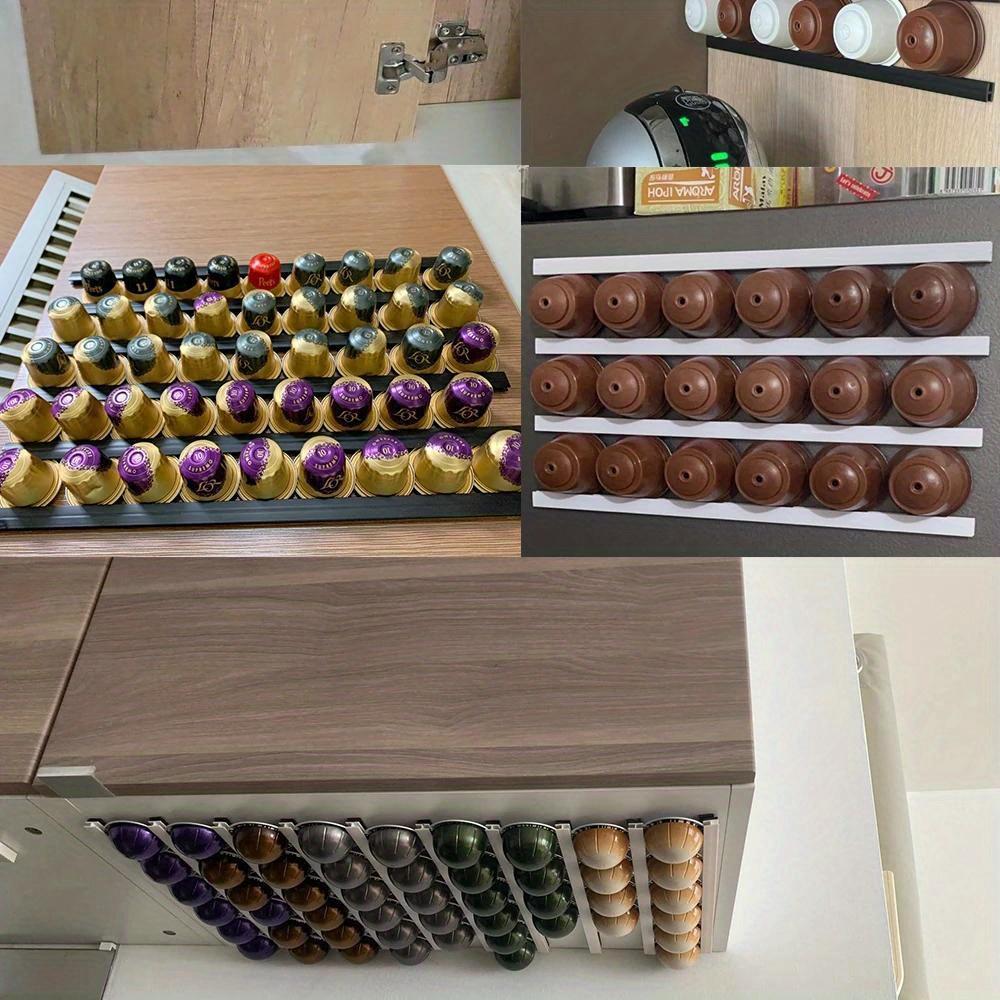 Gestell für 6 Kaffeebohnenschalen, schwarzes Gestell für Kaffeekapseln für alle Kaffeebohnenschalen, Küchenaufbewahrung