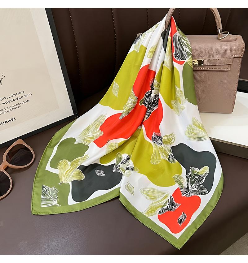 Korean Style Fashion Thin Silk Like Square Scarf For Women Summer Versatile Decorative Neckerchief