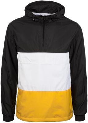 Demi-season Jacket Urban Classics Color Block Pull Over Jacket (TB2101) Black/chrome Yellow/white