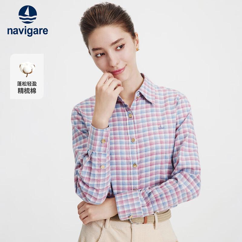 Navigare Women s Plaid Long-Sleeve Shirt XL