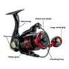 Oem Freshwater Fishing High Speed Metal Handle Spinning Reel Aluminum Spool 5.2:1 Gear Ratio Rock Fishing Reel 2000 Spinning Ree