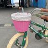 Hand-Woven Rattan-Style Detachable Bicycle Storage Basket for Children's Scooters - Small, Lidless