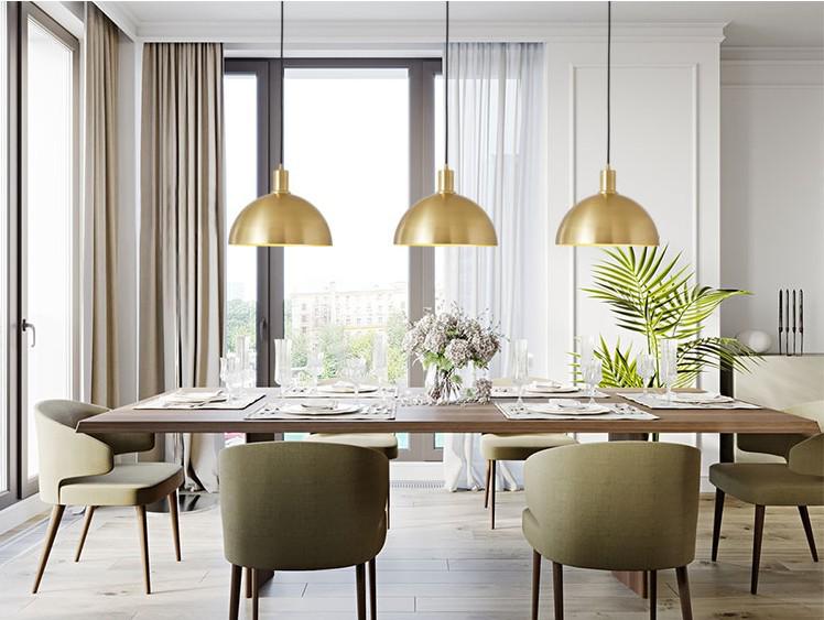 Nordic Gold Single Pendant Light for Bedroom, Bar, Café, or Shop