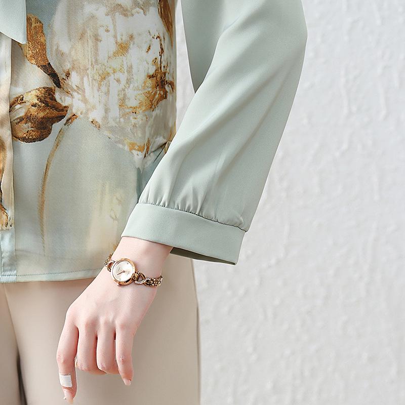 2025 Chic Chiffon Blouse for Middle-Aged & Elderly Women - Stylish Spring/Summer Base Layer Top
