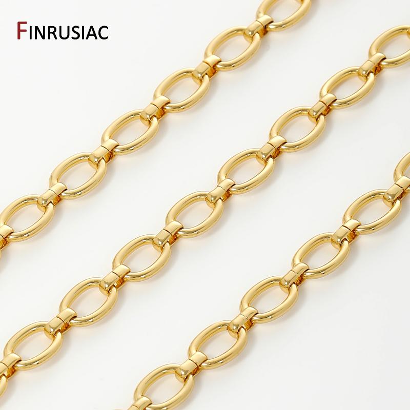 7*10mm 18K Gold Plated Brass Large O Chain for Jewelry Making,High Quality Metal Link Chains for Necklace Bracelet accessories