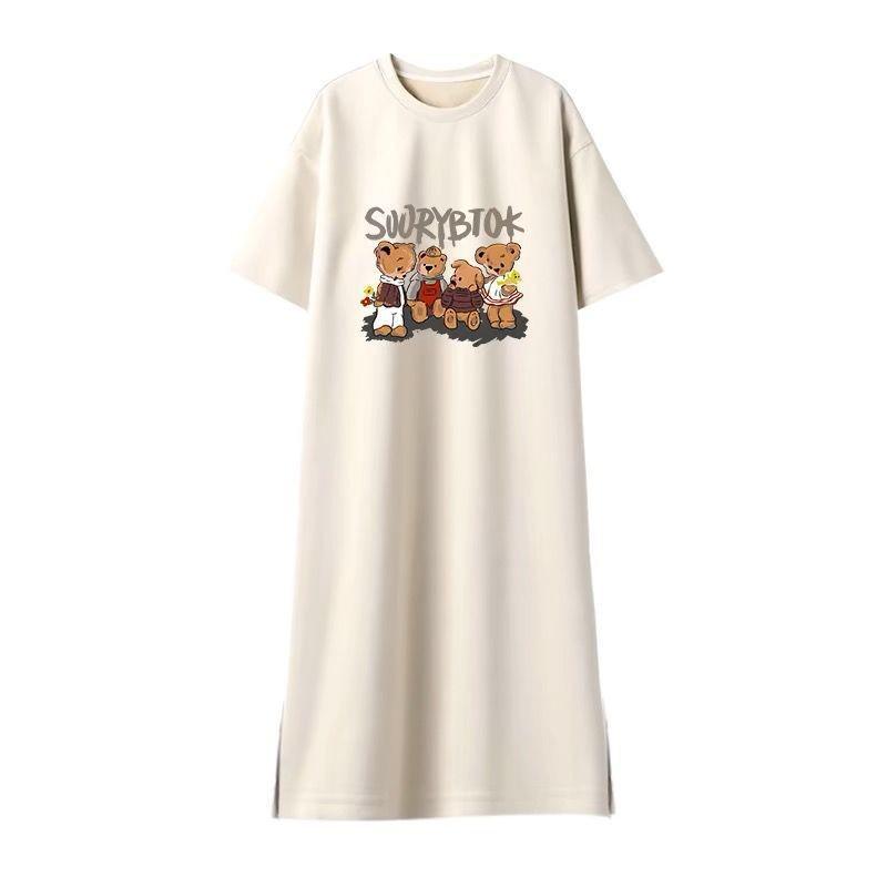 

Maternity Summer Casual Plus Size Loose Long T-Shirt Dress - Fashionable, Thin, Short Sleeve Skirt 3XL (165-190 lbs)