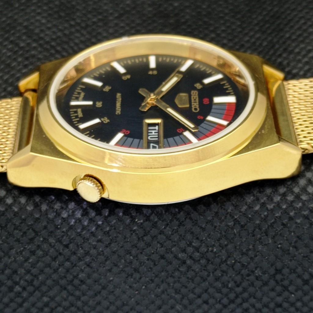 REFURBISHED VINTAGE SEIKO 5 AUTO 6309A JAPAN MENS DAY/DATE BLACK WATCH A309510-2 Seiko-a309510