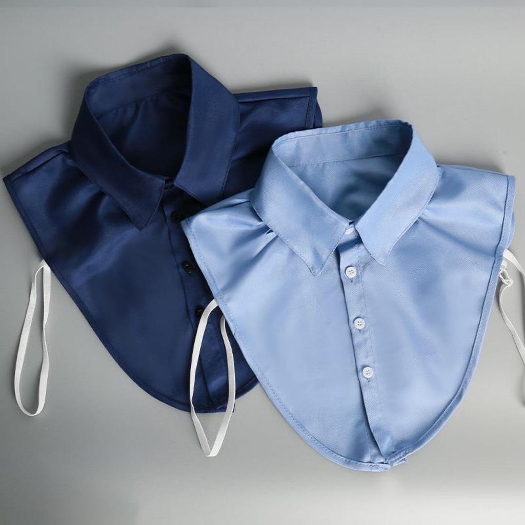 Women's Detachable White Shirt Collar – Decorative, Square, Stand-Up, Cotton, Round Collar for Spring and Autumn.