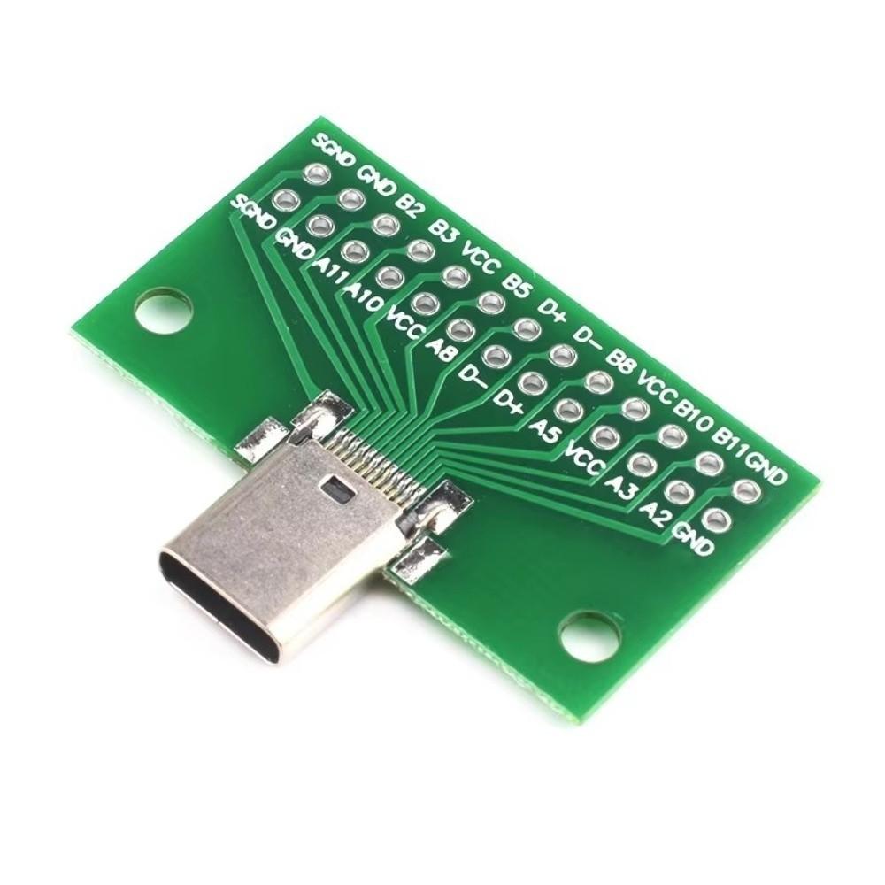 2.54mm Pitch USB Type-C Adapter 24 Pin Type-C Connector Socket New Type-C Test Board For Data Line