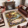 Forest Theme Crystal Velvet Floor Rug Personalized Custom Name Text Warm Carpet Home Decoration
