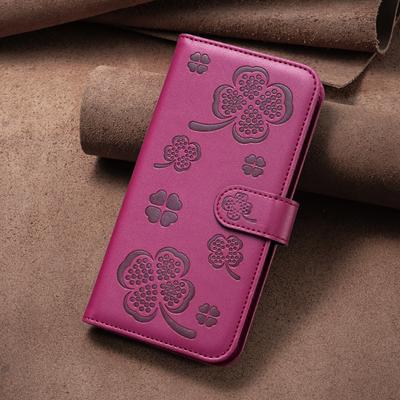 Wallet Four Leaf Clover Embossed Magnetic Leather Case for Samsung Galaxy A16 A06 A55 A35 A15 A05 S25 S24 S23 S22 S21 S20 Ultra Holster Flip Cover
