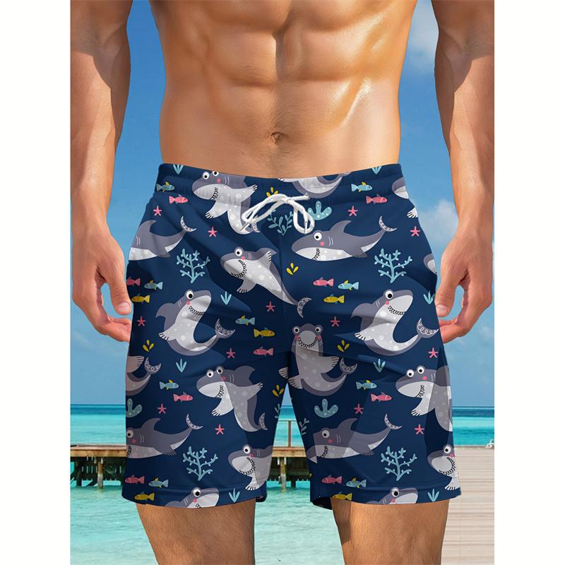 Summer Men's 3D Printed Beach Pants Fashion Versatile Trend Breathable Casual Vacation Style
