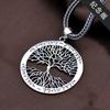 Vintage Tree Of Life Pendant Necklace Men Women Copper Geometric Charm With Adjustable Chain Retro Boho Jewelry