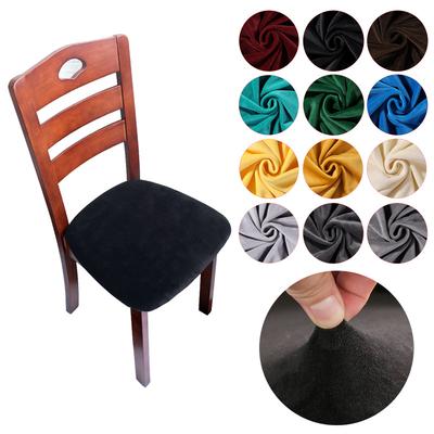 Hotel Esszimmerstuhl elastischer Sitzkissenbezug einfarbiger Stuhlbezug modern schlichtes Zuhause runder Sitzkissenbezug
