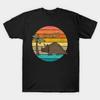 Men Black Print T-shirt Dinosaur Drawing No-Cut Transfer Paper Print Cotton Tshirt