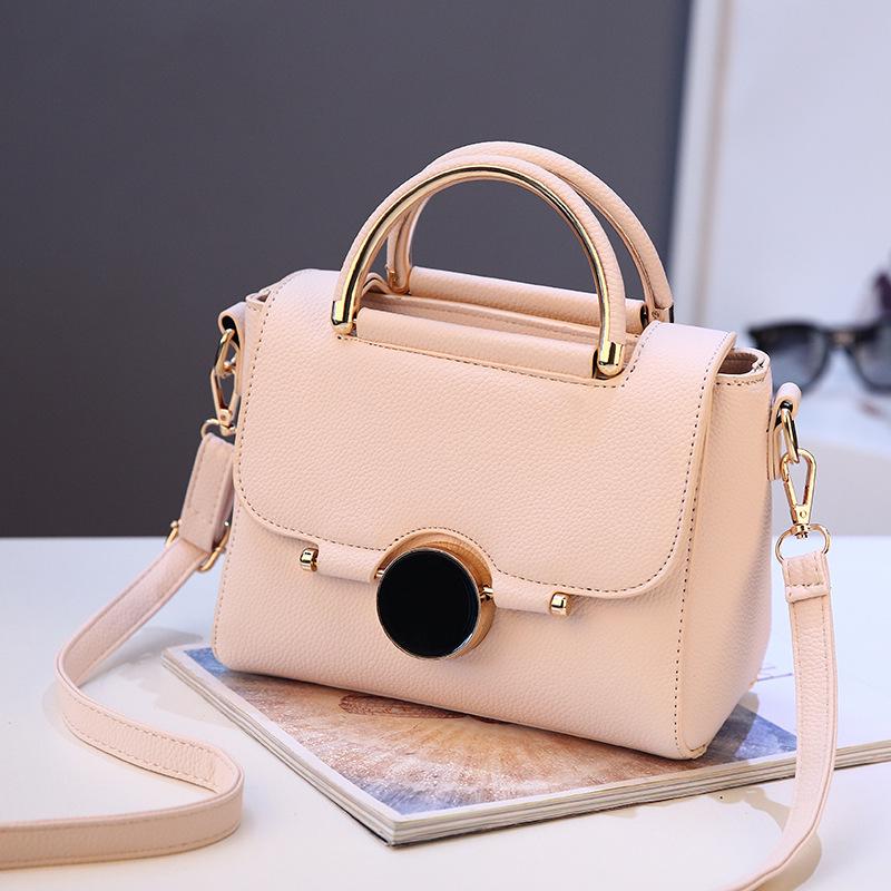

[Women s bag] Autumn new fashionable simple lock handbag Korean version sweet shoulder messenger bag