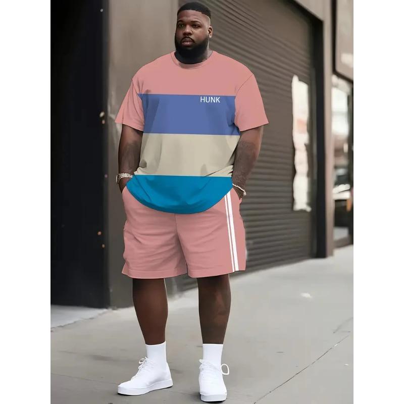 

Fashion Printed Set Casual Loose Men s Crew Neck Sport Wear Men’s 6XL