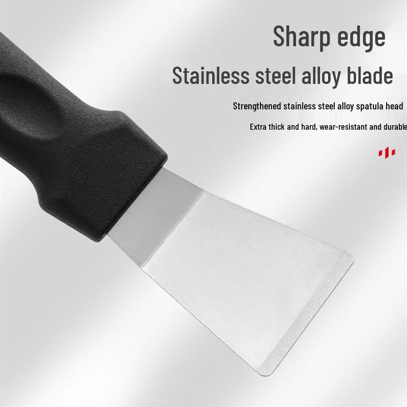 Stainless Steel Multifunctional Scraper for Pot Bottoms and Oil Stains - Black Kitchen Cleaning Tool