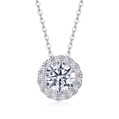 S925 Silber Halskette mit Moissanit-Anhänger, Schlüsselbeinkette, Silberschmuck, Anhänger Panyu