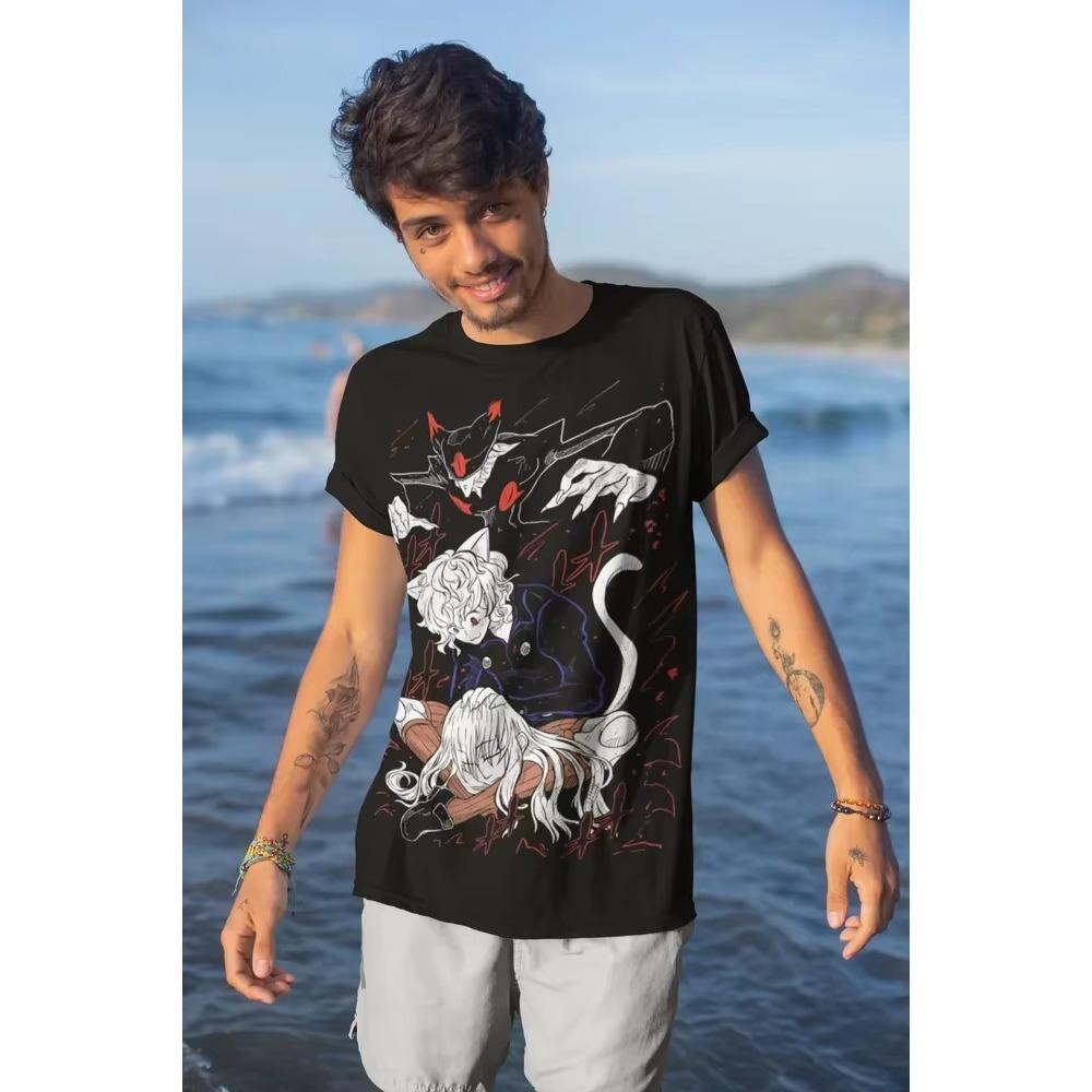 Neferpitou Hunter X Hunter Anime Manga T-shirt Graphique Unisexe Coton Doux Lavage Vintage Oversize Manches Courtes Décontracté Streetwear T-shirts