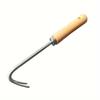1PC Double Hook Weeding Tool with V-Shaped Metal Head and Solid Wood Handle - Deep Weeding, Learning Gardening Tool