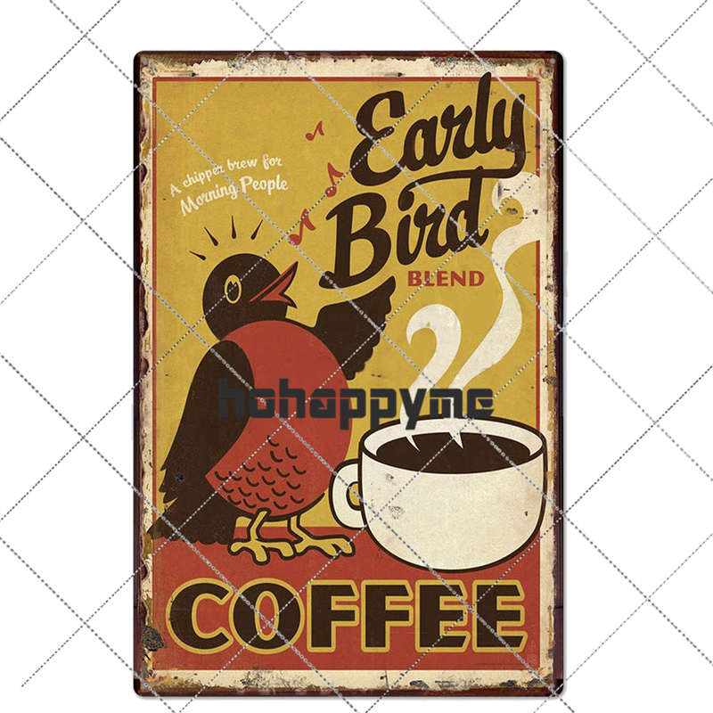 Coffee Tin Sign Vintage Metal Plaque Kitchen Coffee Bar Cafe Retro Posters Pub Wall Decorative Plates Home Decor 20*30 cm