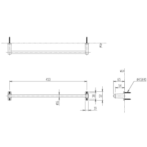 LIXIL INAX Towel Rack Standard Series 472 X 65 X 52 KF-11S