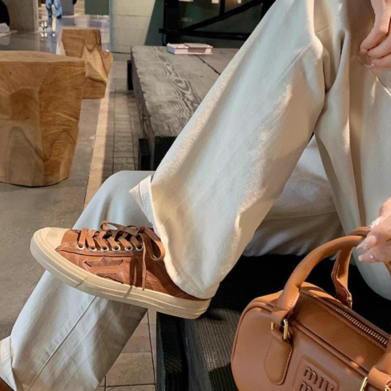 Grape mother studiolee cowhide made old dirty shoes retro lace-up casual star board shoes women's small dirty shoes