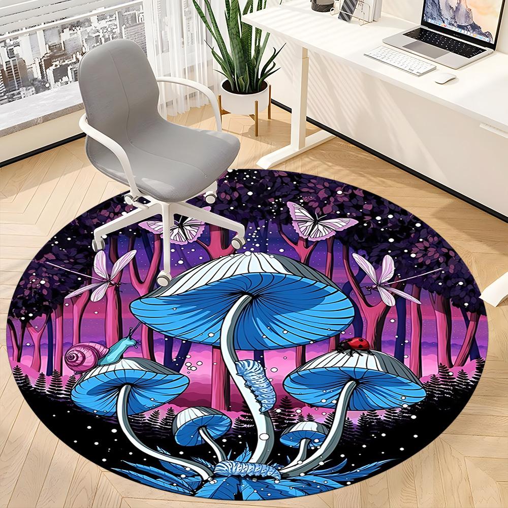 1pc Fantasy Forest Office Round Area Rug, Under Office Chairs Bedroom Living Room Home Decor, Room Deco, Available In Various Sizes