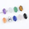 Pack of 5 Mini 12*6mm Center Hole Hex Prism Gemstone Beads Healing Crystal Double Point Spacer Beads For Handmade Craft Supplies