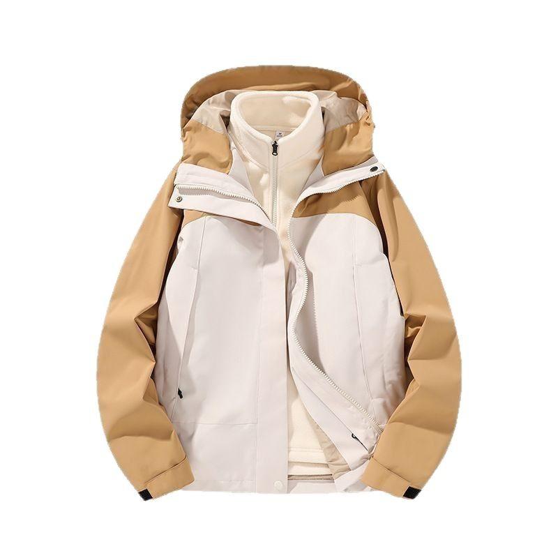 3-in-1 Jacket Hooded In Autumn and Winter, Removable, Thickened, Warm and Windproof Sports and Casual Couple Jacket