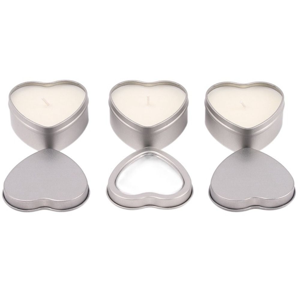 Tinplate Heart Shape Tins Silver/Red/Pink Jewelry Box Creative Heart-shaped Containers  DIY
