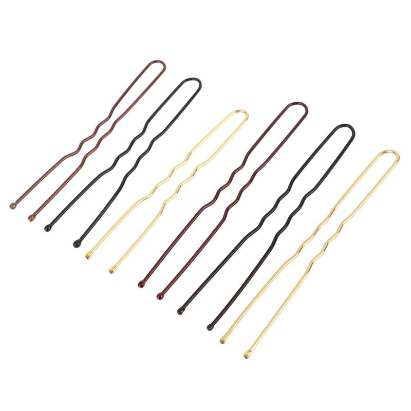 50 KUSŮ/Sáček 6cm/7cm U Tvarované Slitiny Vlasové Sponky Vlnité Sponky do Vlasů Jednoduché Kovové Sponky do Vlasů Sponky Nástroje pro Svatební Účesy Vlasové Sponky