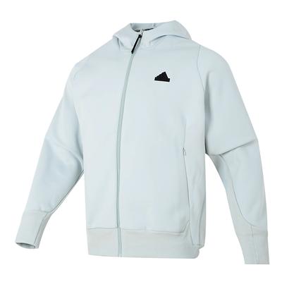 adidas SS24 Z.N.E. Μπουφάν Φούτερ με Λογότυπο σε Μονόχρωμο Ανδρικά Αθλητικά Ρούχα Ανοιχτό Γκρι IQ1378