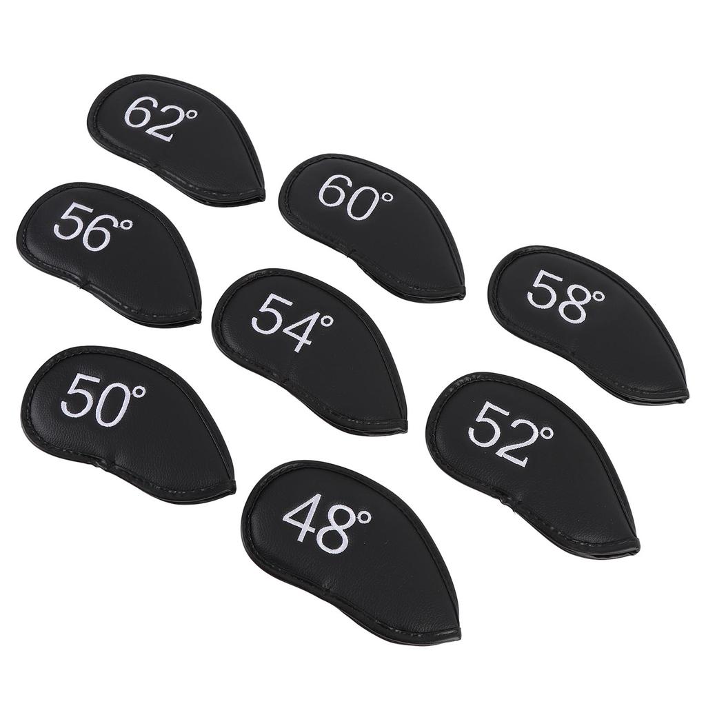 8PCS Wedge Irons Club Head Cover PU Leather Club Iron Headcover 48° 50° 52° 54° 56° 58° 60° 62° Loop