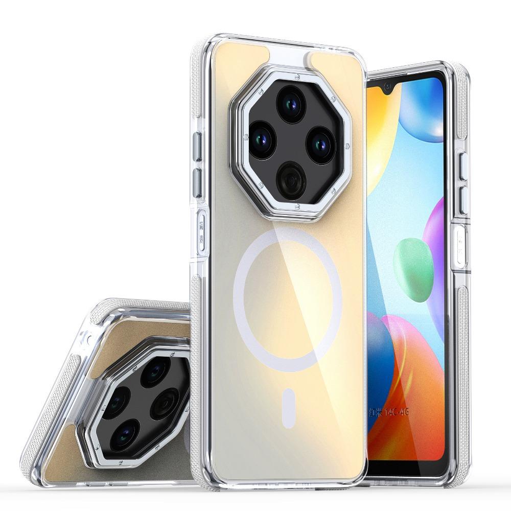 Luxury Metal Lens MagSafe Magnetic Phone Case For Redmi Note 14 13 Pro 4G 5G For Xiaomi 14T Wireless Charging Discolour Cover